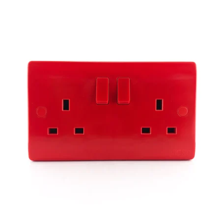 Red Twin Switch Socket