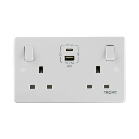 Twin Switch Socket With USB + Type C